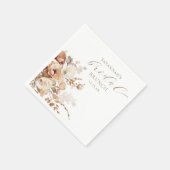 エレガント ニュートラル ブッシュ フラワーブライダルシャワー スタンダードカクテルナプキン (角)