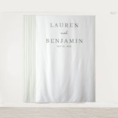 エレガント ニュートラル ミニマル ライン タペストリー (正面)