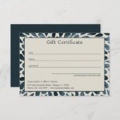 エレガント ネイビーブルー アブストラクト モダン ギフト証明書 (正面/裏面)