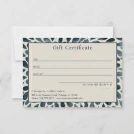 エレガント ネイビーブルー アブストラクト モダン ギフト証明書