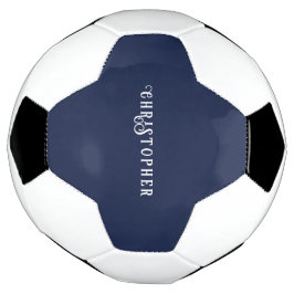 エレガント ネイビーブルー オーダーネーム サッカーボール