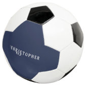 エレガント ネイビーブルー オーダーネーム  サッカーボール (3/4)