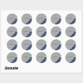 エレガント ネイビーブルー ゴールド 冬の結婚式の引き出物 ステッカー (シート)