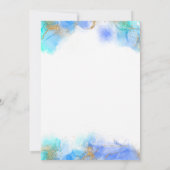 エレガント ネイビーブルー ゴールド 洗礼 誕生 招待状 (裏面)