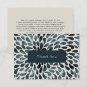エレガント ネイビーブルー モダン ビジネス サンキューカード (正面/裏面)