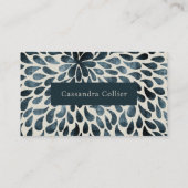 エレガント ネイビーブルー モダン 予約カード (裏面)