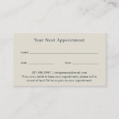 エレガント ネイビーブルー モダン 予約カード (正面)