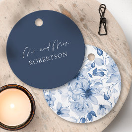 エレガント ネイビーブルー Mr. & Mrs. タグ