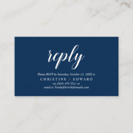 エレガント，ネイビーブルー， RSVP応答，返信 エンクロージャーカード