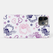 エレガント ネイビーローズ リース & ピンク ハート iPadケース Case-Mate iPhoneケース (裏面(横))