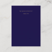 エレガント ネイビー フラット プレース カード