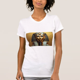 エレガント・ネフェルティティ・ファラオ・ラインアート - レディース エジプト風 Tシャツ