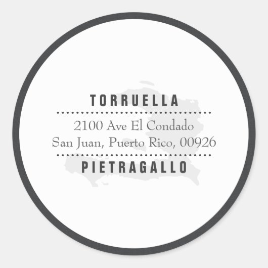 エレガント：ハイチの地図 ラウンドシール (正面)