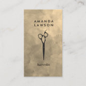 エレガント ハサミ コーム グレー水彩 名刺 (正面)