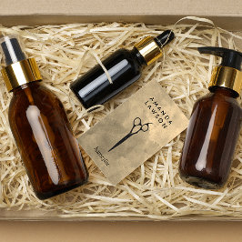 エレガント　ハサミ　コーム　グレー水彩 名刺