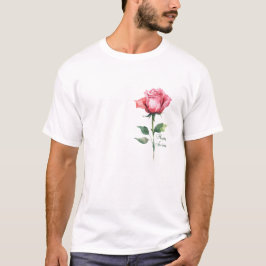 エレガント - ハッピー スプリング ピンク ローズ デザイン Tシャツ