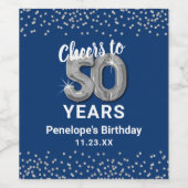 エレガント ハッピー 50歳の誕生日 ワインラベル (シングルラベル)
