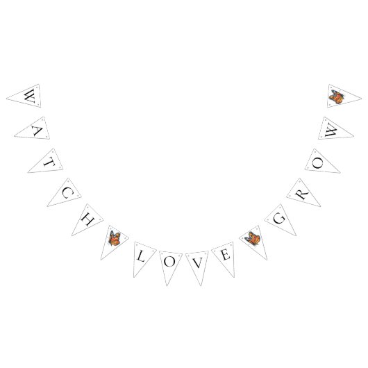 エレガント バタフライ ブライダル シャワー バンティングフラッグ (全)