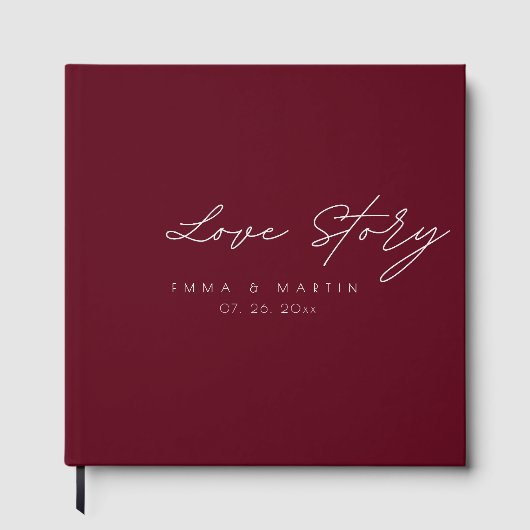 エレガント&バモダンルグンディ結婚スクリプト ゲストブック (正面)