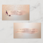 エレガント,バラモダン金ゴールドブラシストローク,ハイヒール 名刺 (正面/裏面)