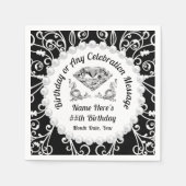 エレガント、パーソナライズされた誕生日紙ナプキンス スタンダードカクテルナプキン (正面)