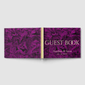 エレガント パープル ウェディング ゲストブック (全面)