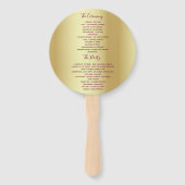 エレガント パープル ウェディング プログラム ハンドファン (裏面)