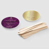 エレガント パープル ウェディング プログラム ハンドファン (組立なし)