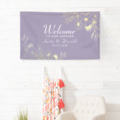 エレガント パープル ウェディング 横断幕 (インサイチュ)