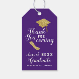 エレガント パープル クラス オブ 2025 卒業感謝祭 ギフトタグ