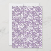 エレガント パープル ゴールド レース ウェディング 招待状 (裏面)