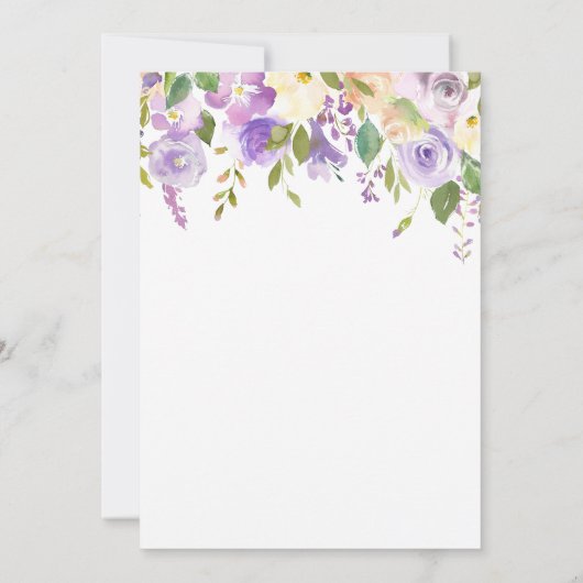 エレガント パープル ゴールド 50周年 結婚式招待状 招待状 (裏面)