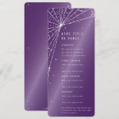 エレガント パープル ダイヤモンド スパイダー ウェブ フラット 4 コース メニュー (正面/裏面)