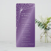 エレガント パープル ダイヤモンド スパイダー ウェブ フラット 4 コース メニュー (スタンド正面)