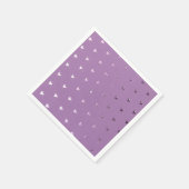 エレガント パープル ハート ペーパーナプキン スタンダードカクテルナプキン (角)