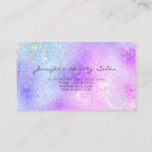 エレガント パープル ホログラム グリッター モダン 名刺 (裏面)
