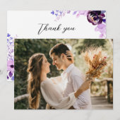 エレガント パープル ラブ サンクス カード (正面/裏面)