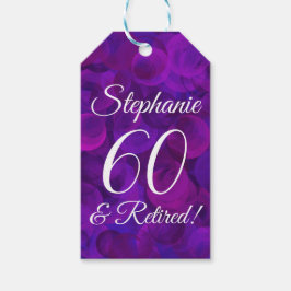 エレガント パープル 60歳 引退 お祝い ギフトタグ