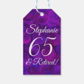 エレガント パープル 65歳 引退 お祝い ギフトタグ (裏面)