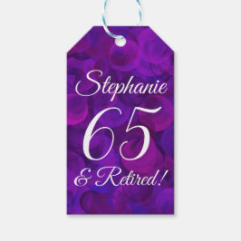 エレガント パープル 65 歳 引退 お祝い ギフトタグ