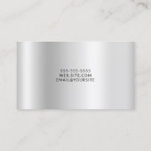 エレガント パール シルバー オンブレ フォイル パープル グリッター 名刺 (裏面)