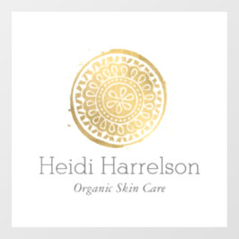 エレガント ビューティ マンダラ ロゴ フェイク ゴールド ウィンドウサイン