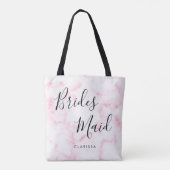 エレガント&ピモダンンク大理石花嫁 トートバッグ (裏面)