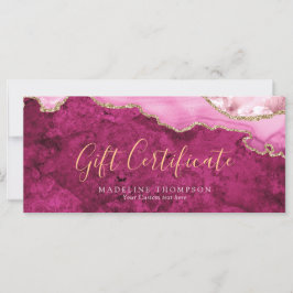 エレガント ピンク アゲート ギフト券 ギフトカード
