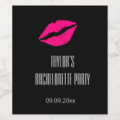 エレガント ピンク キス ブライズメイド パーティー ボトル ワインラベル (シングルラベル)