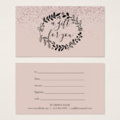 エレガント ピンク グリッター ガーランド ギフト証明書 (正面&裏面)
