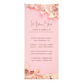 エレガント ピンク ゴールド リーフ ヘアメイク ビューティー サロン ラックカード (裏面)