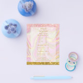 エレガント ピンク マーブル ゴールド フライヤー (シングル)