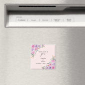 エレガント ピンク 水彩 花嫁 ウェディング マグネット (インサイチュ (食洗機))