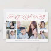 エレガント ピース ラブ ジョイ ホリデー 5枚写真カード シーズンカード (正面)